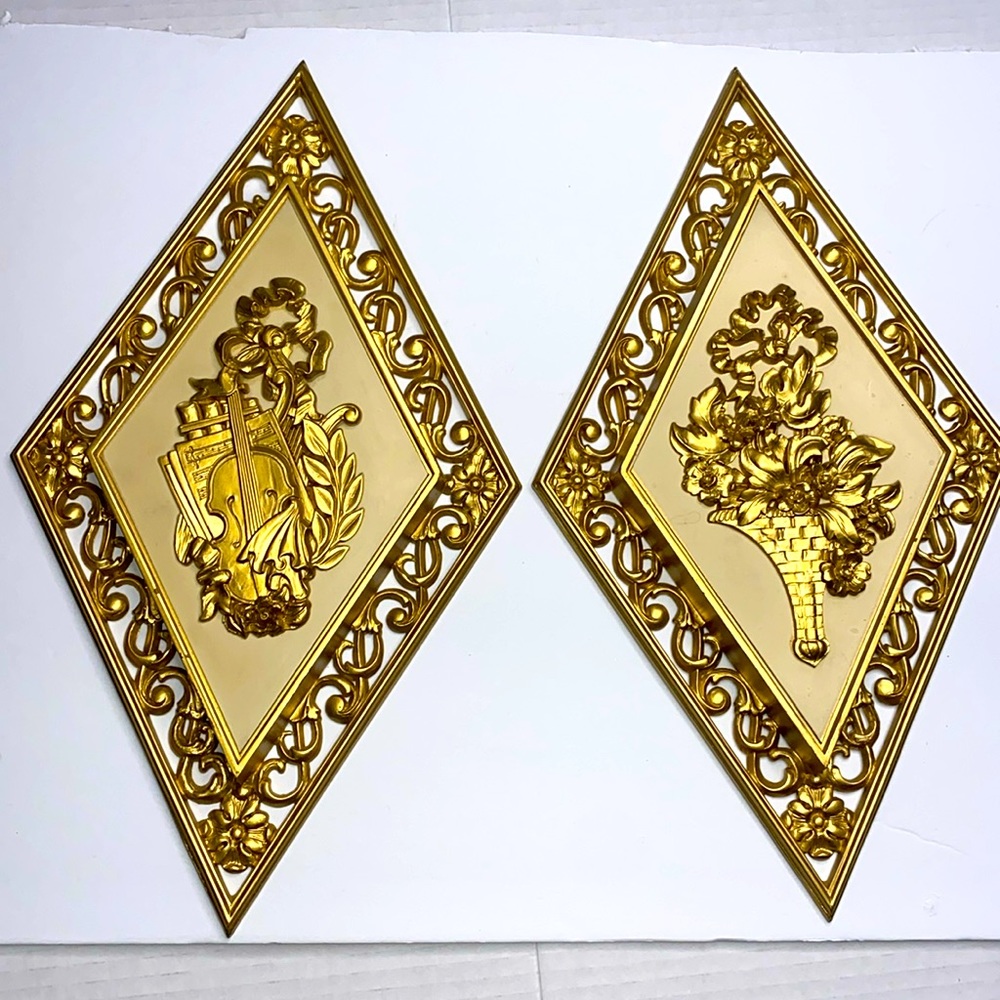 Vintage Dart wall decor pair MCM